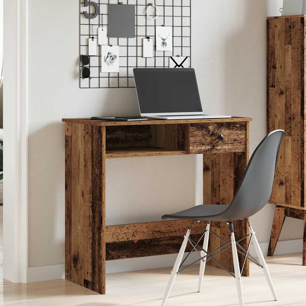 Rustic 80x40x75 cm Engineered Wood Desk - Vintage Style