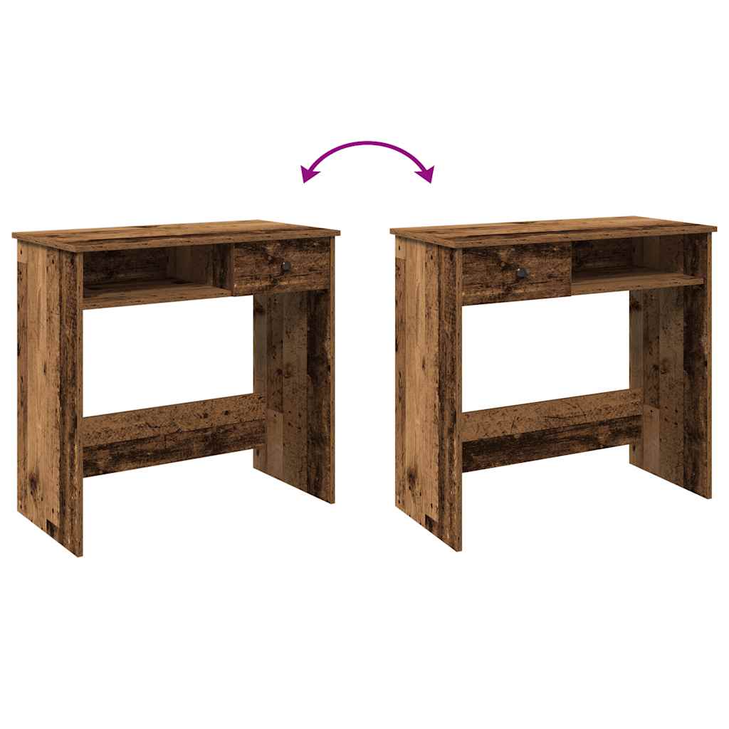 Rustic 80x40x75 cm Engineered Wood Desk - Vintage Style