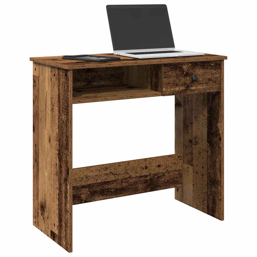 Rustic 80x40x75 cm Engineered Wood Desk - Vintage Style