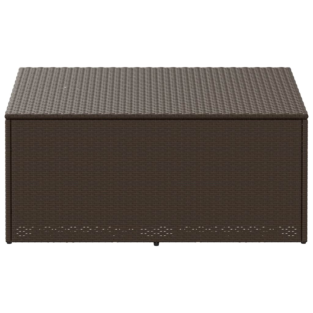 Brown Poly Rattan Garden Storage Box 110x50x58 cm
