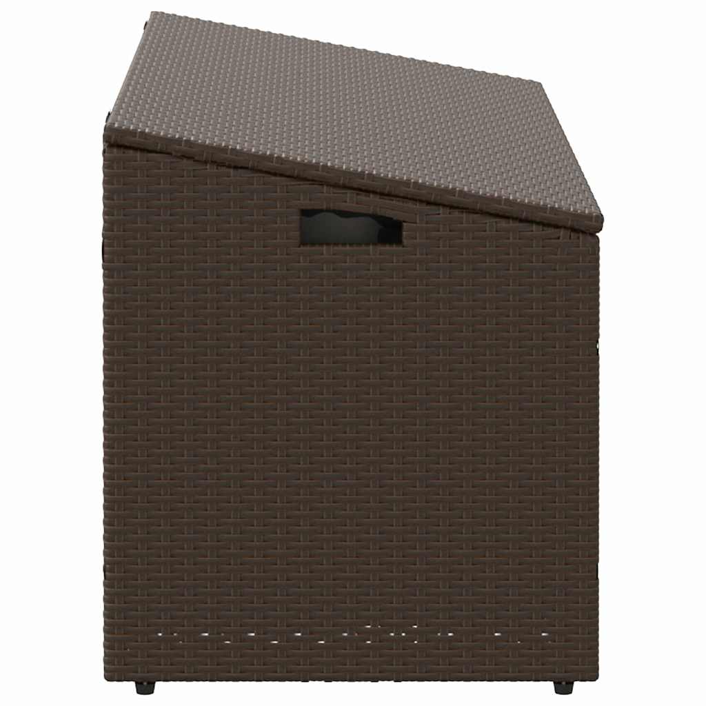 Brown Poly Rattan Garden Storage Box 110x50x58 cm
