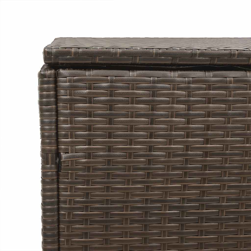 Brown Poly Rattan Garden Storage Box 110x50x58 cm