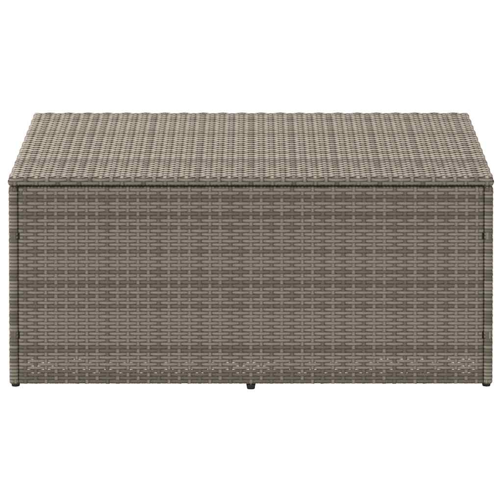 Grey Poly Rattan Garden Storage Box, 110x50x58 cm