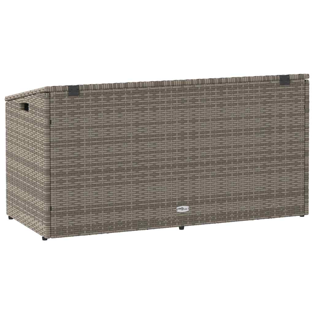 Grey Poly Rattan Garden Storage Box, 110x50x58 cm
