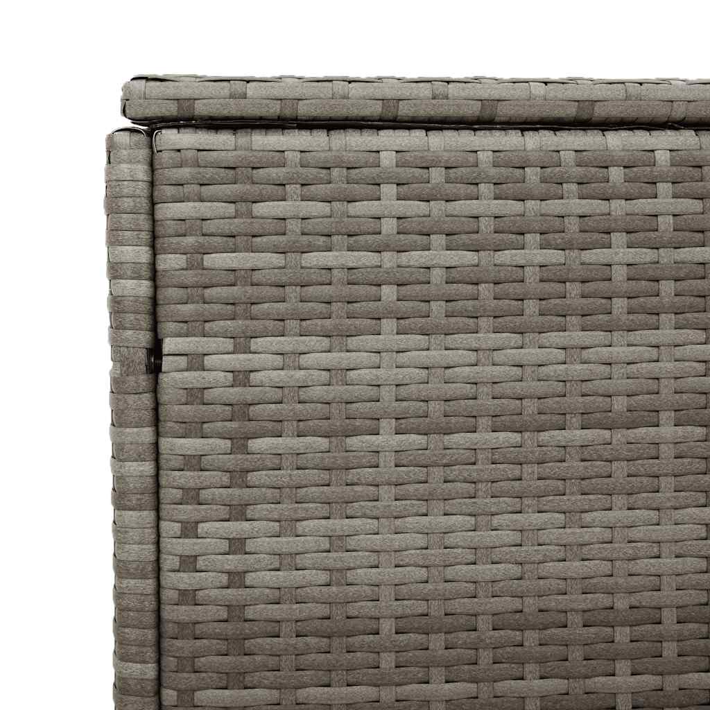 Grey Poly Rattan Garden Storage Box, 110x50x58 cm