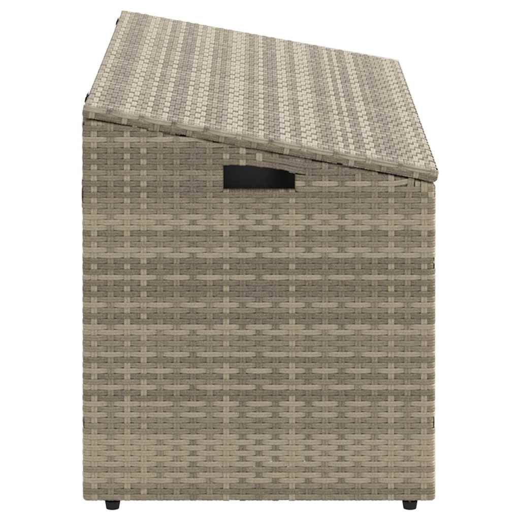 Poly Rattan Garden Storage Box, Light Grey, 110x50x58 cm