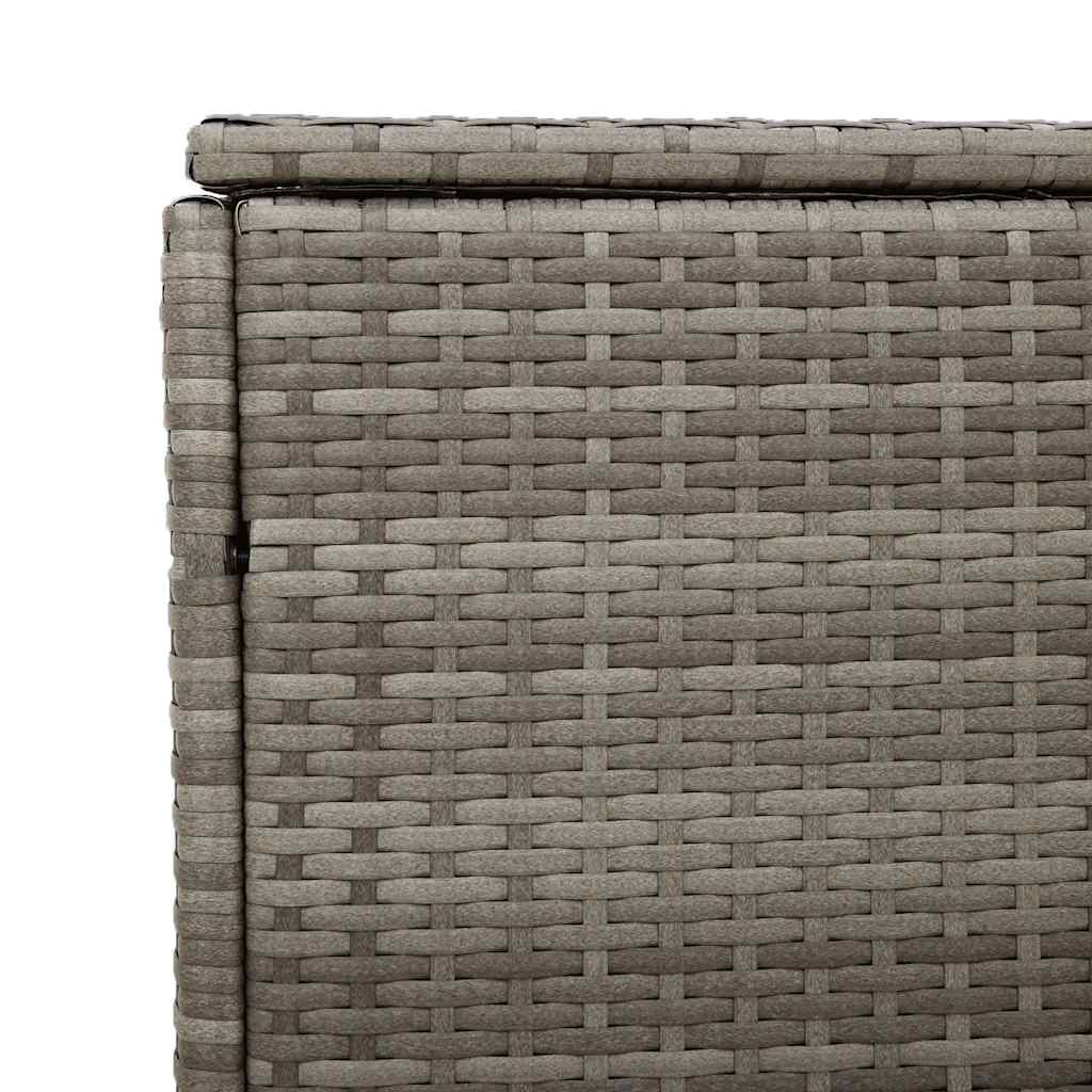 Grey Poly Rattan Garden Storage Box 220x50x58 cm