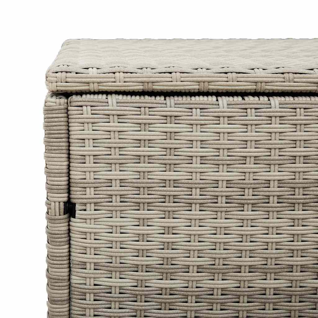 Light Grey Poly Rattan Garden Storage Box 220x50x58 cm