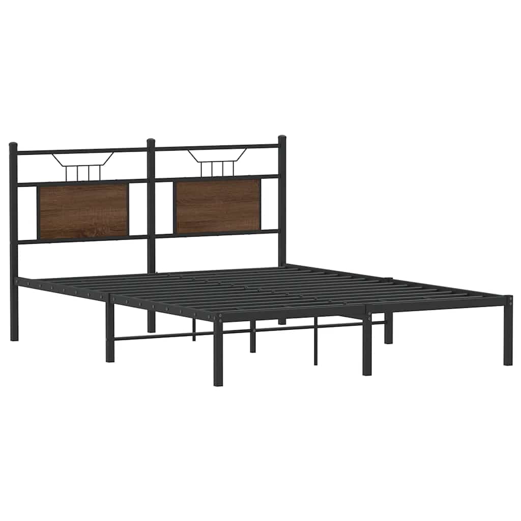 King Size Brown Oak Bed Frame 150x200 cm - Engineered Wood