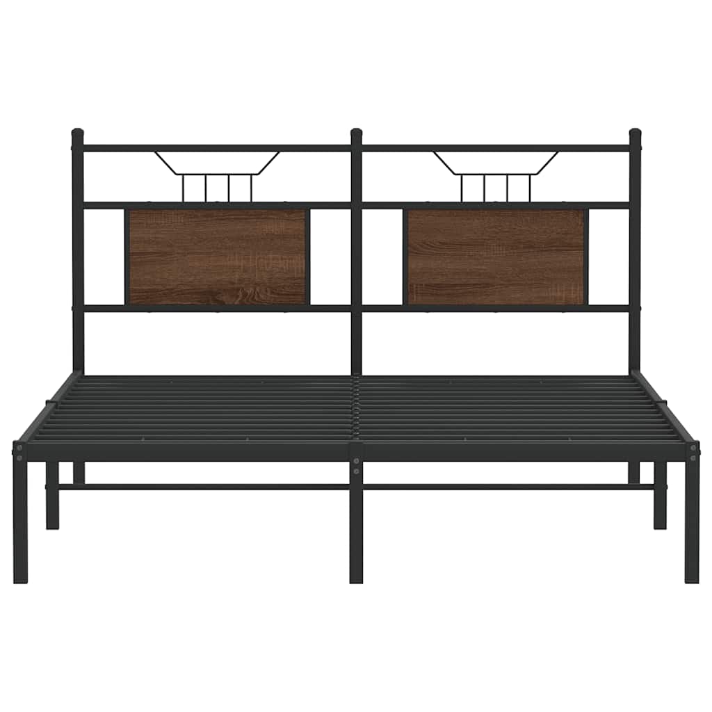 King Size Brown Oak Bed Frame 150x200 cm - Engineered Wood