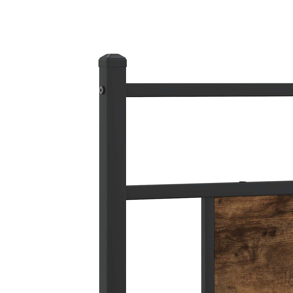 Smoked Oak Small Single Bed Frame 75x190cm - Engineered Wood