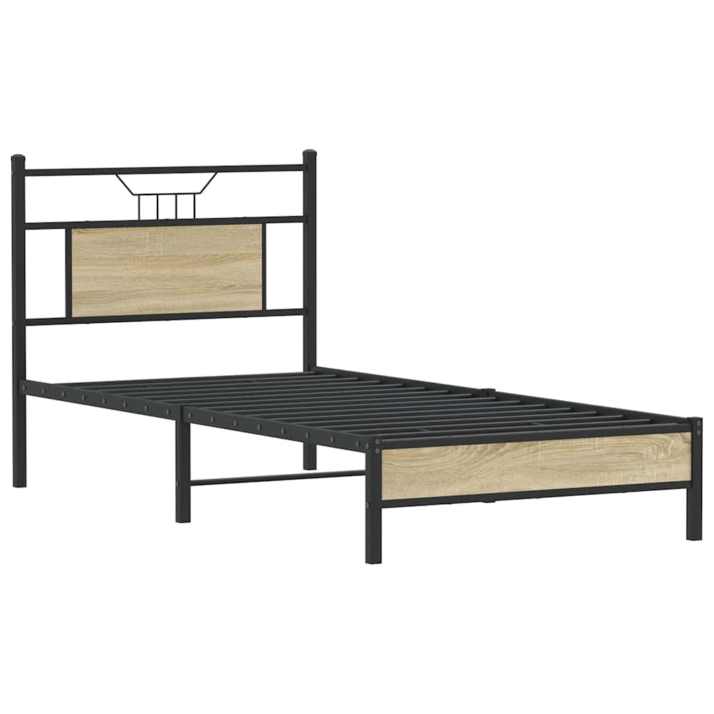 Sonoma Oak Bed Frame 80x200 cm, Engineered Wood, No Mattress