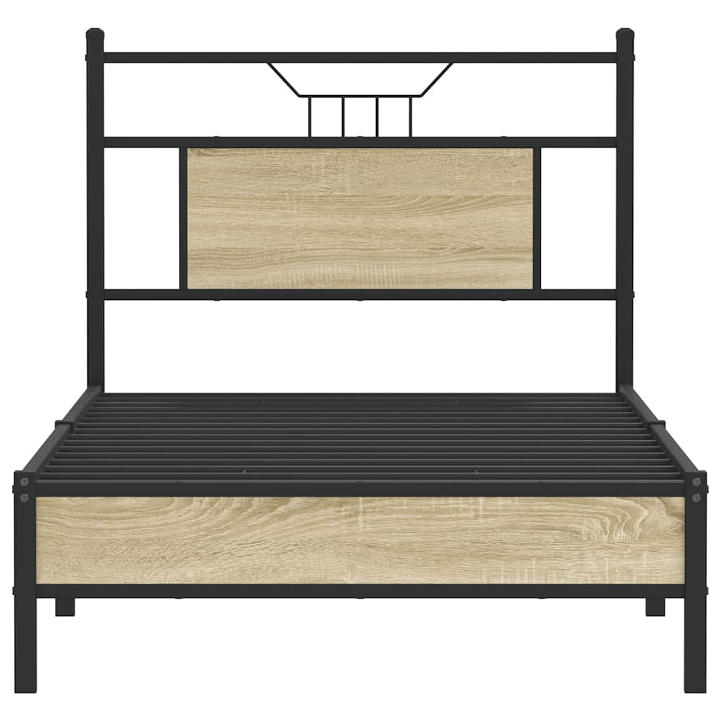 Sonoma Oak Bed Frame 80x200 cm, Engineered Wood, No Mattress