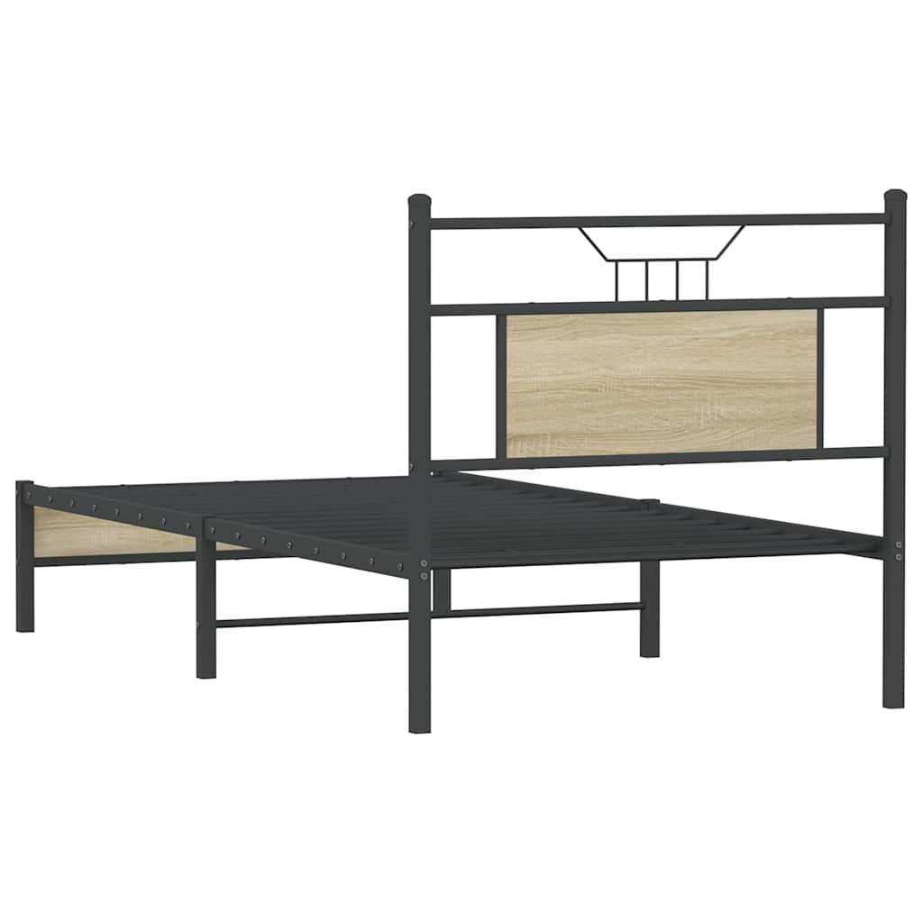 Sonoma Oak Bed Frame 80x200 cm, Engineered Wood, No Mattress