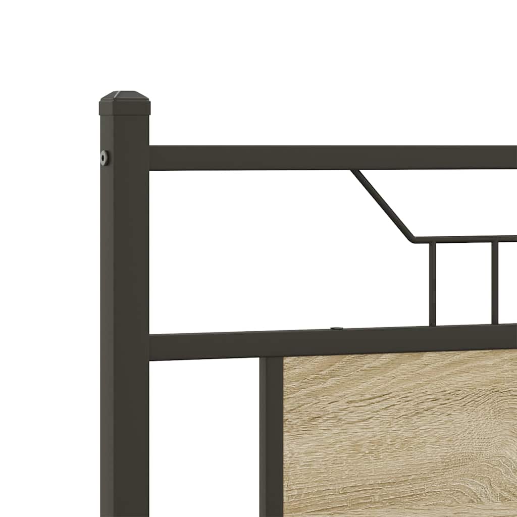 Sonoma Oak Bed Frame 140x200 cm - Engineered Wood, No Mattress