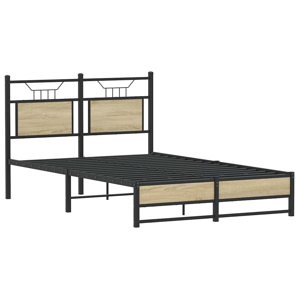 Sonoma Oak Small Double Bed Frame 120x190 cm - Engineered Wood