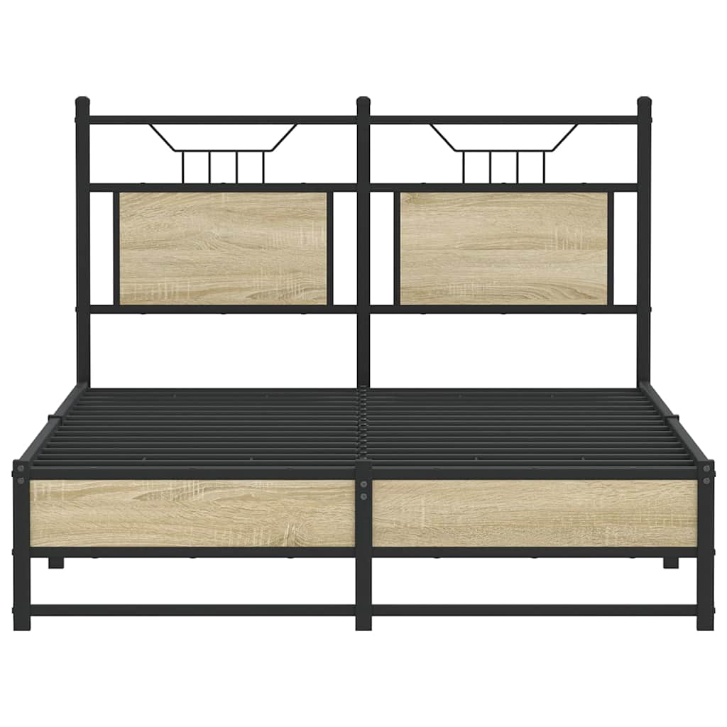 Sonoma Oak Small Double Bed Frame 120x190 cm - Engineered Wood