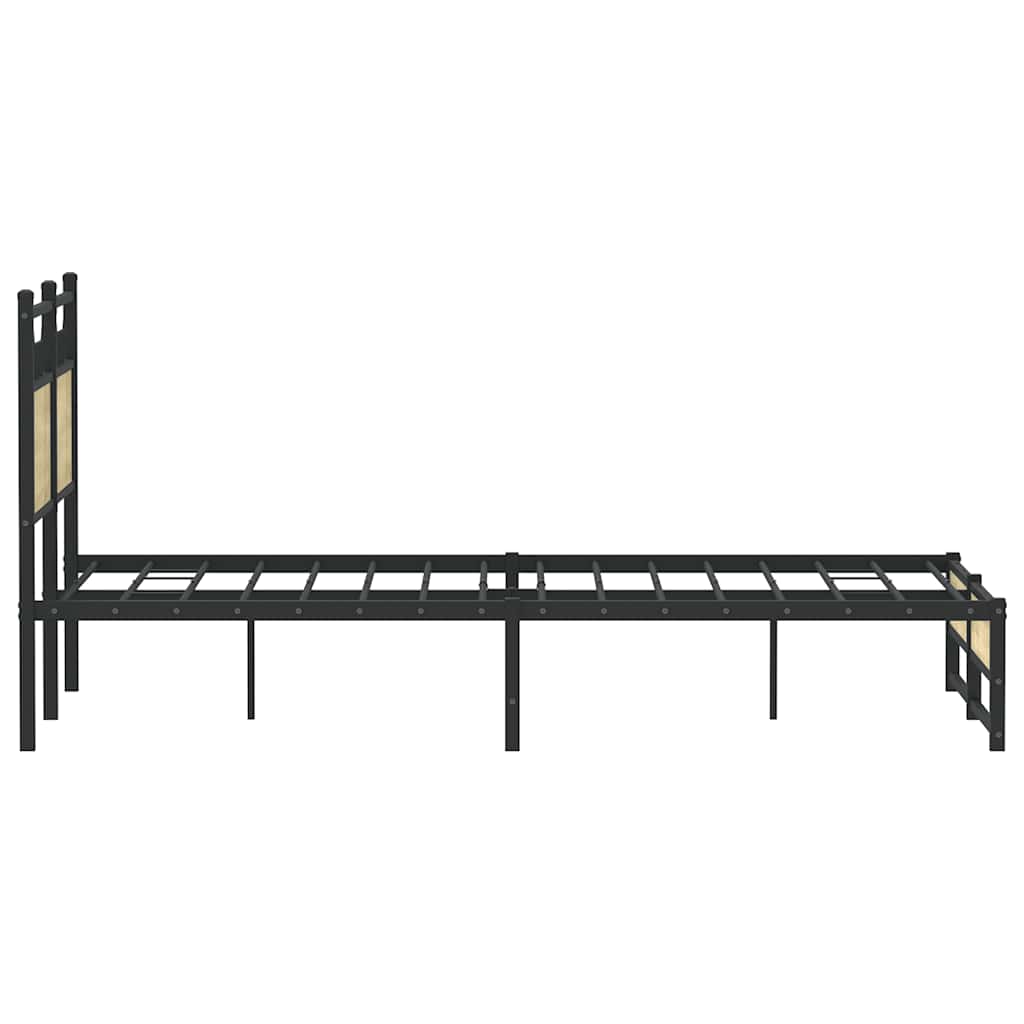 120x200 cm Sonoma Oak Bed Frame, Engineered Wood, No Mattress