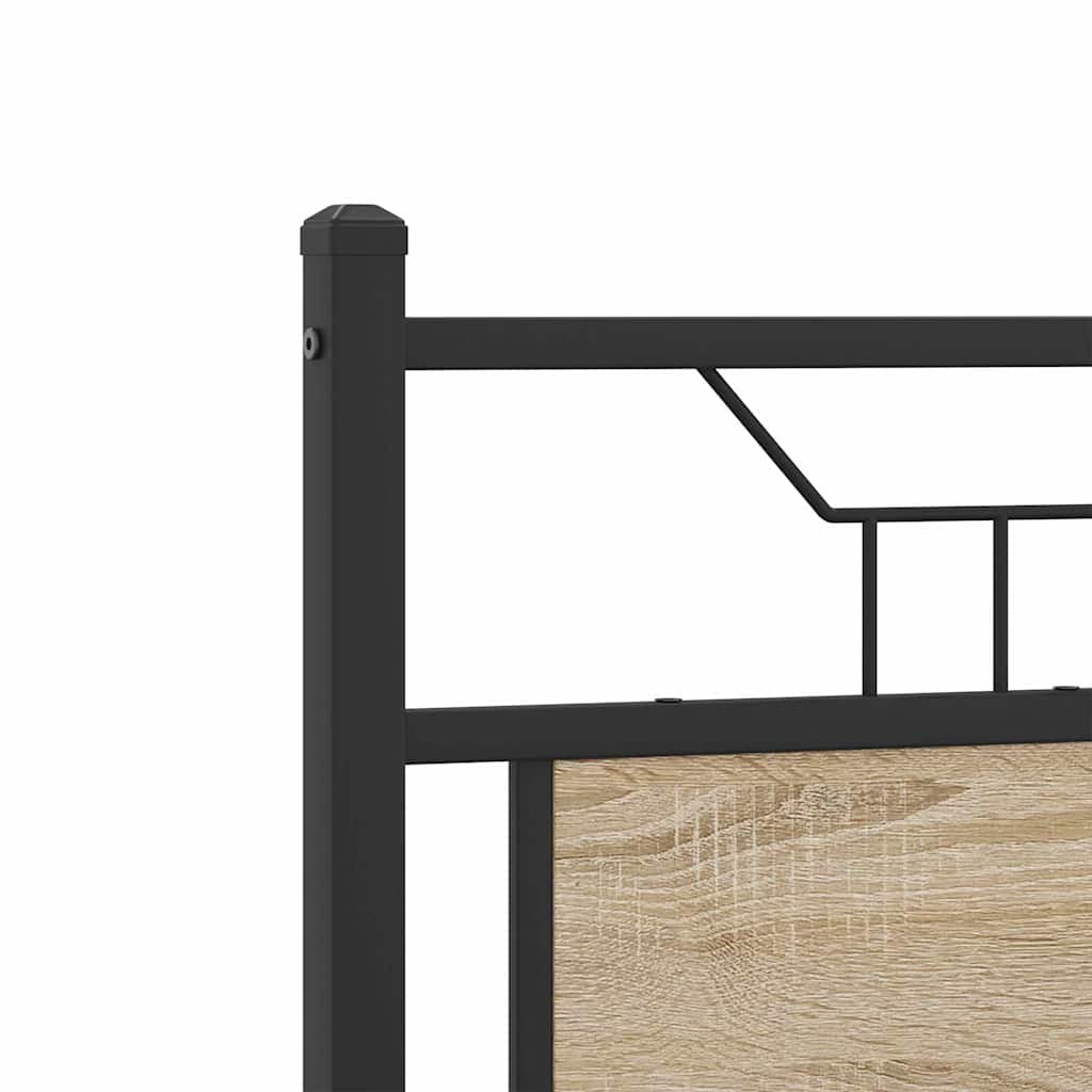 120x200 cm Sonoma Oak Bed Frame, Engineered Wood, No Mattress