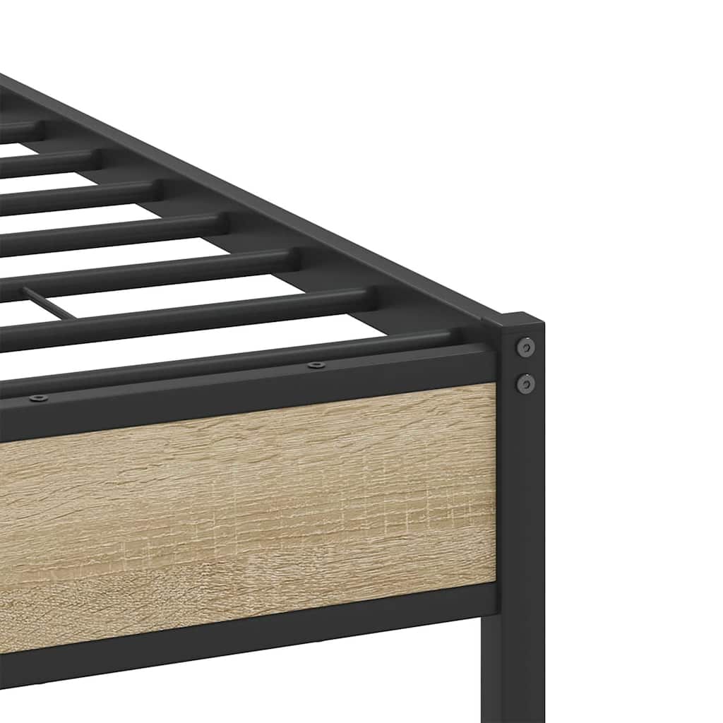 120x200 cm Sonoma Oak Bed Frame, Engineered Wood, No Mattress