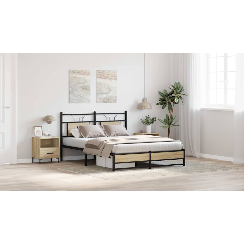 Sonoma Oak Engineered Wood King Bed Frame 150x200 cm