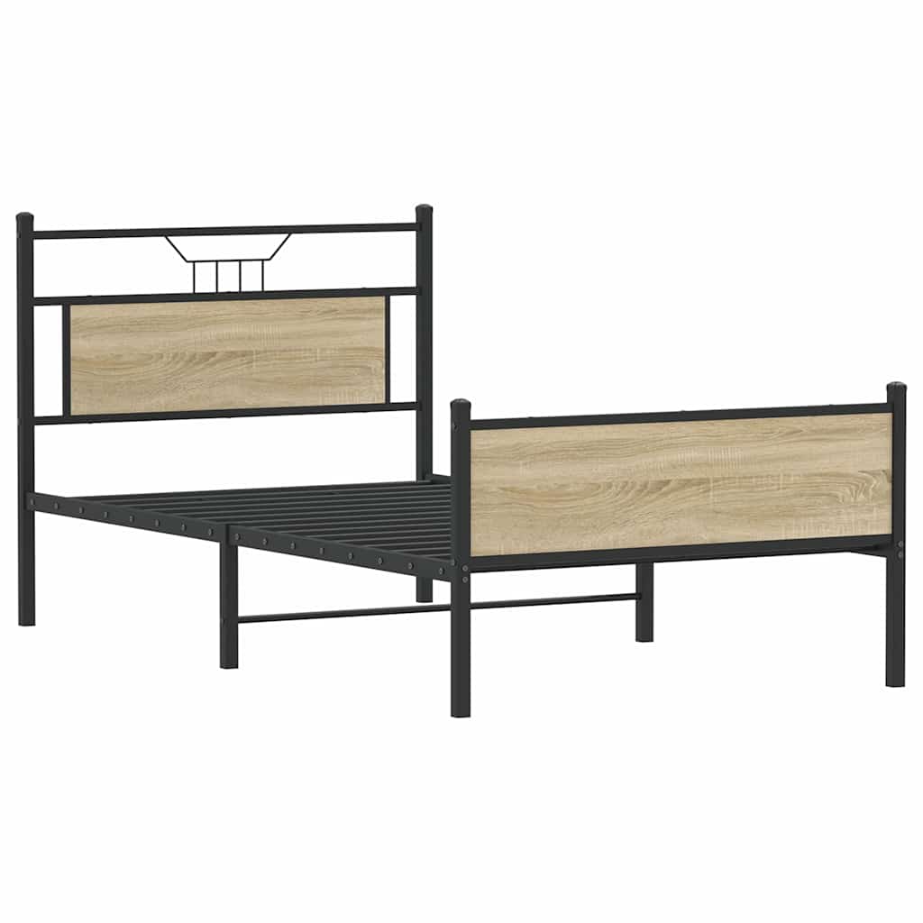 Sonoma Oak Engineered Wood Bed Frame 107x203 cm (No Mattress)