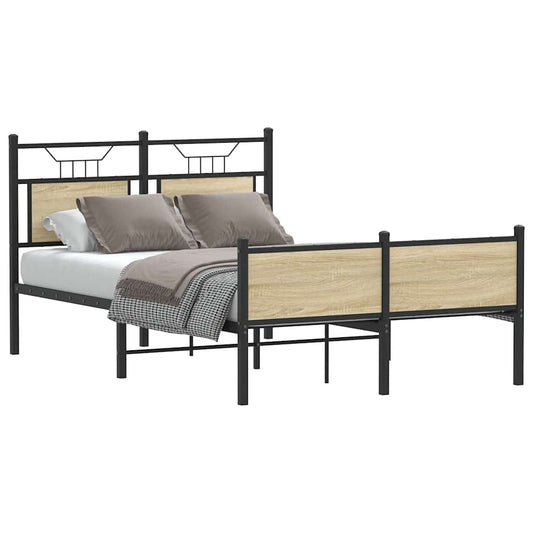 Sonoma Oak Bed Frame 120x200 cm - Engineered Wood Elegance