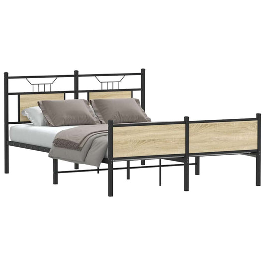 Sonoma Oak Bed Frame 137x190 cm, Engineered Wood, No Mattress