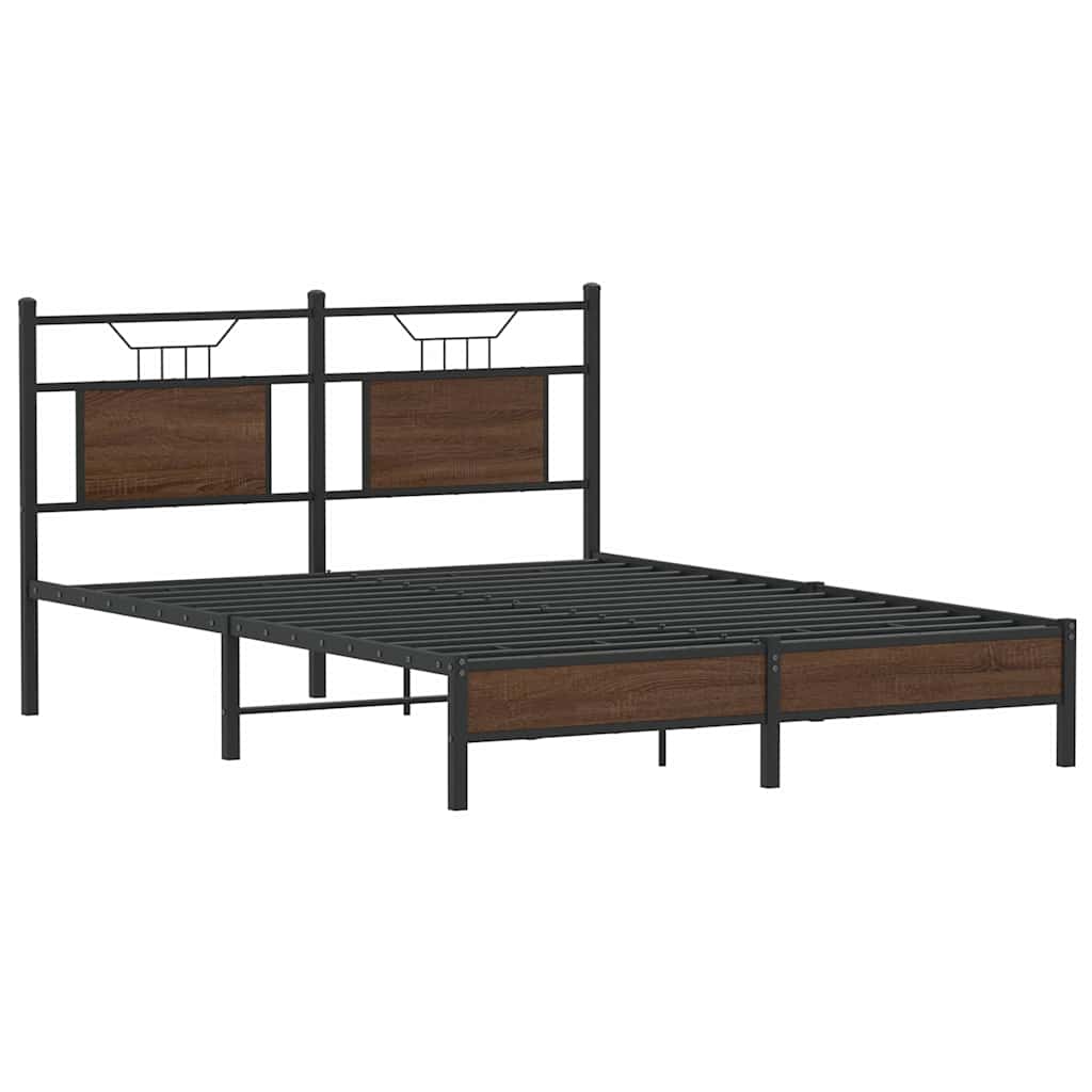 Bed Frame without Mattress Brown Oak 137x190 cm Engineered Wood