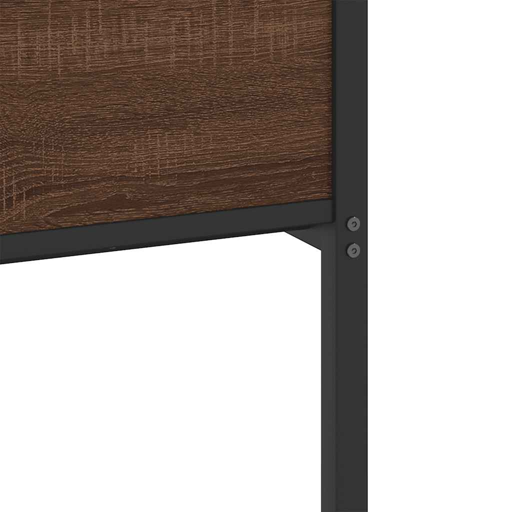 Brown Oak Bed Frame 80x200 cm, Engineered Wood, Mattress Not Included