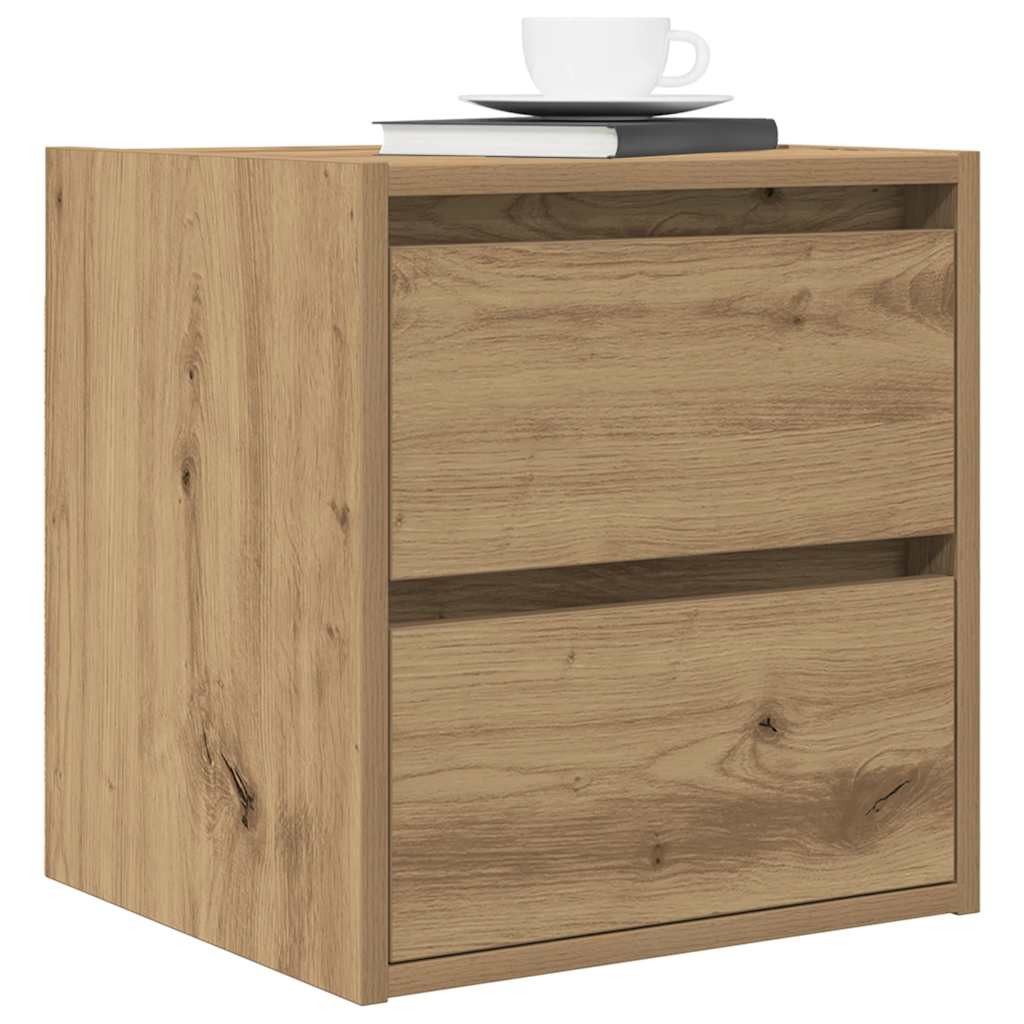 Wall-mounted Bedside Cabinet Artisan Oak 38x34x40 cm
