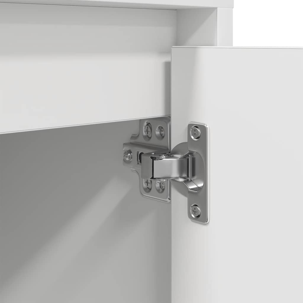 Bedside Cabinet with LED Lights White 38x34x50 cm