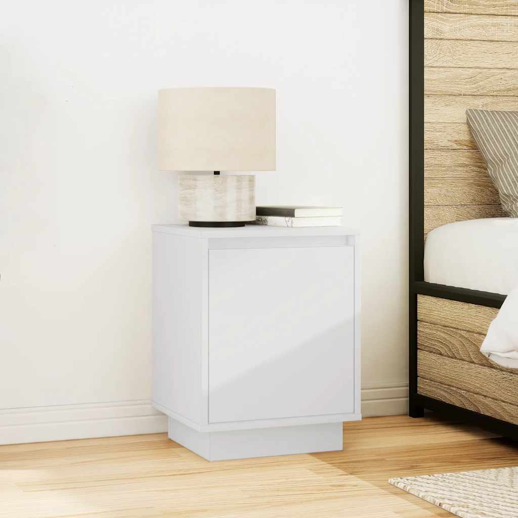 Bedside Cabinets with LED Lights 2 pcs White 38x34x50 cm