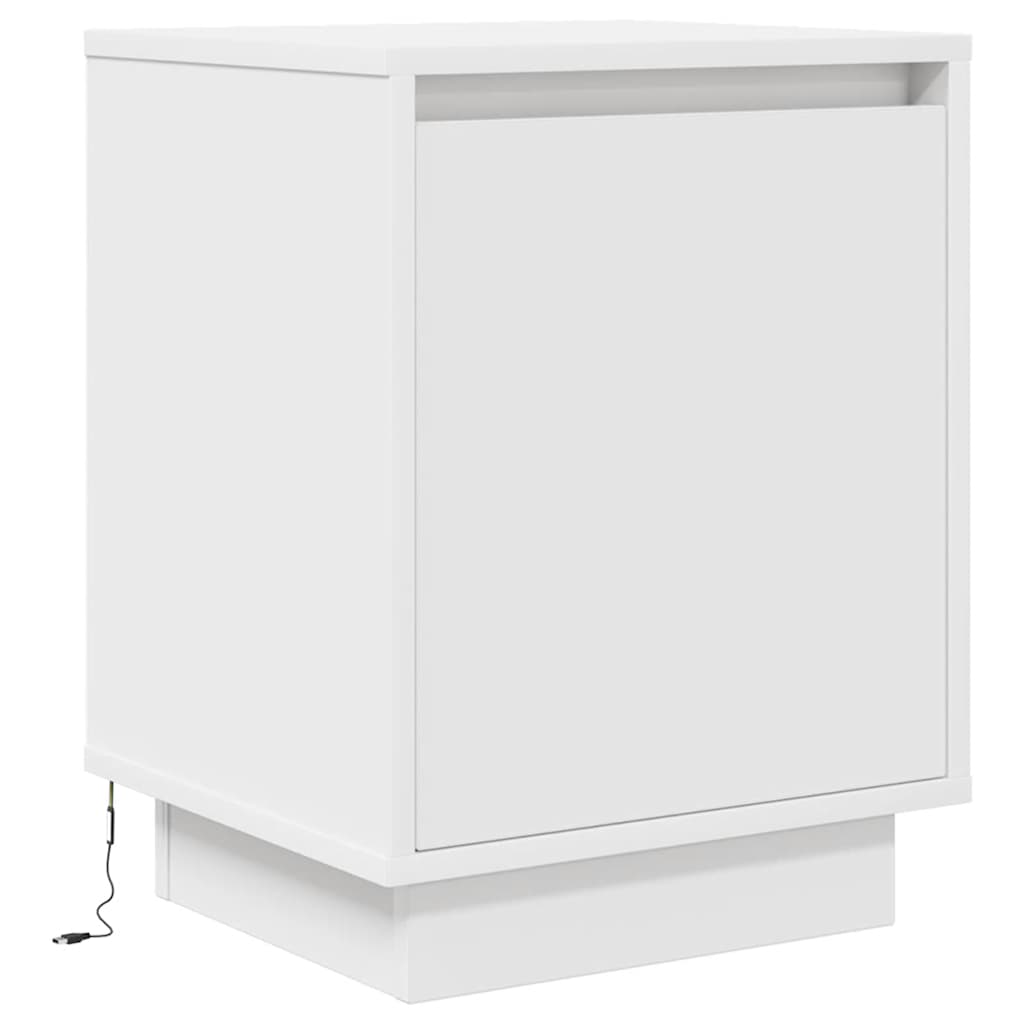 Bedside Cabinets with LED Lights 2 pcs White 38x34x50 cm