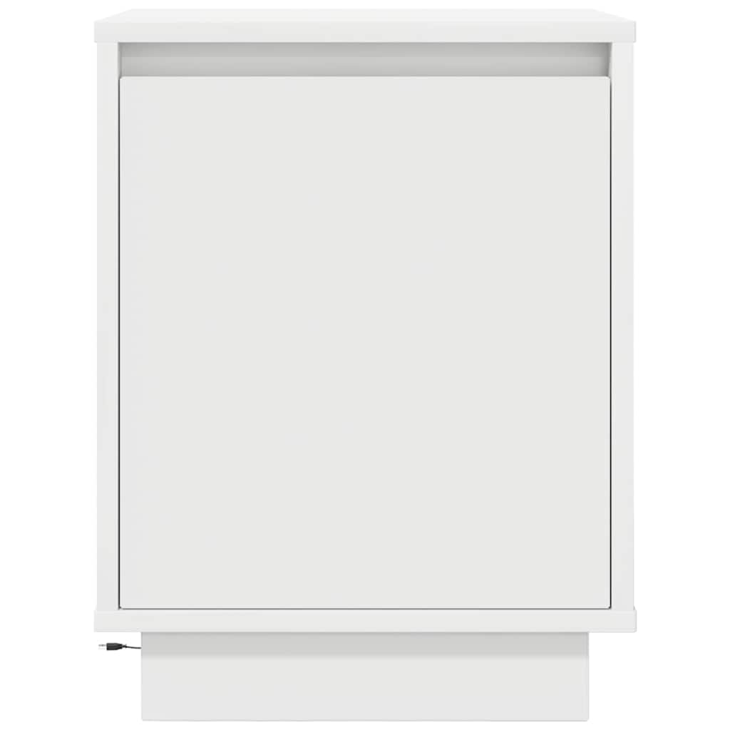 Bedside Cabinets with LED Lights 2 pcs White 38x34x50 cm