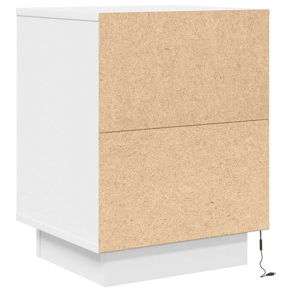 Bedside Cabinets with LED Lights 2 pcs White 38x34x50 cm