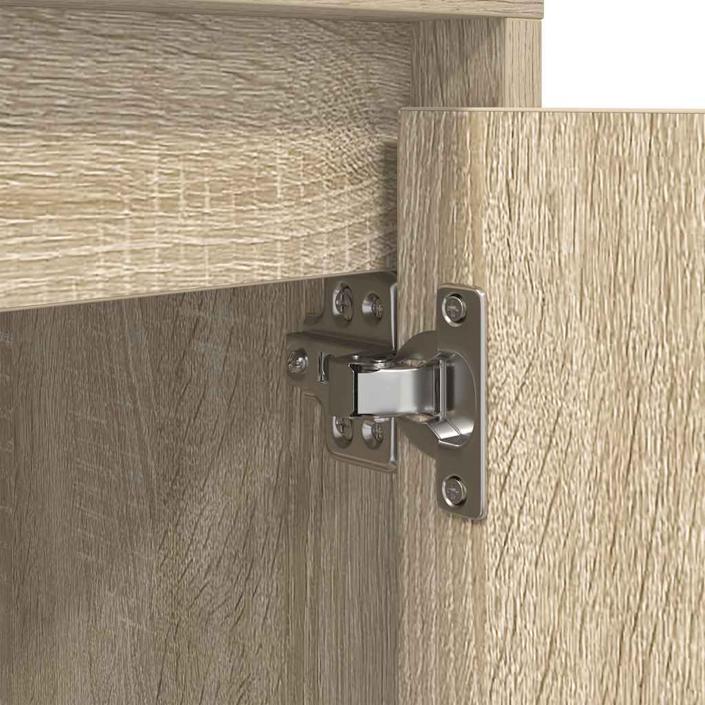 Bedside Cabinet with LED Lights Sonoma Oak 38x34x50 cm