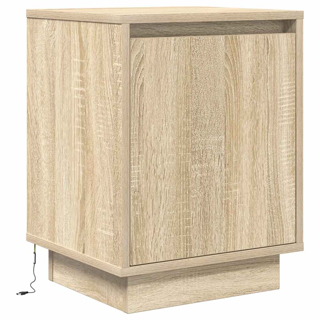 Bedside Cabinets with LED Lights 2 pcs Sonoma Oak 38x34x50 cm