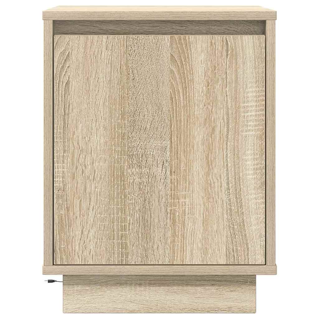 Bedside Cabinets with LED Lights 2 pcs Sonoma Oak 38x34x50 cm