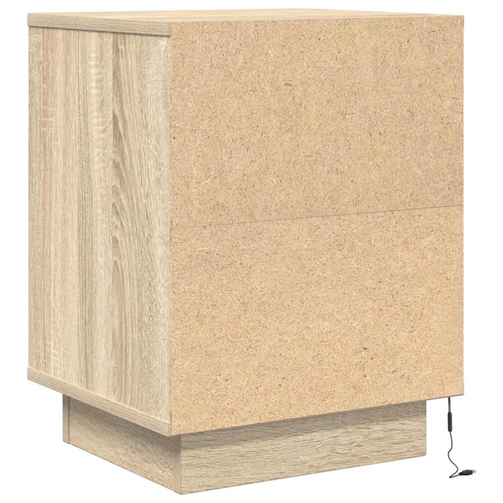 Bedside Cabinets with LED Lights 2 pcs Sonoma Oak 38x34x50 cm