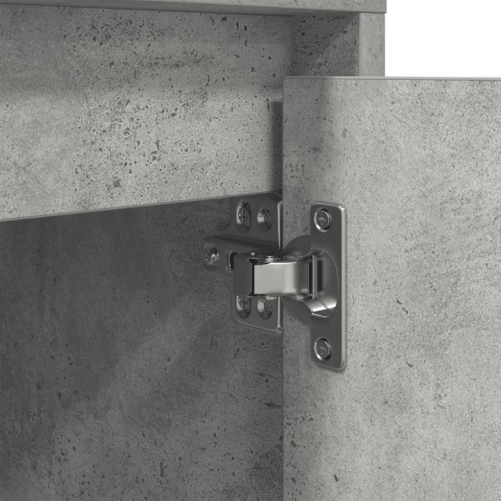 Bedside Cabinet with LED Lights Concrete Grey 38x34x50 cm