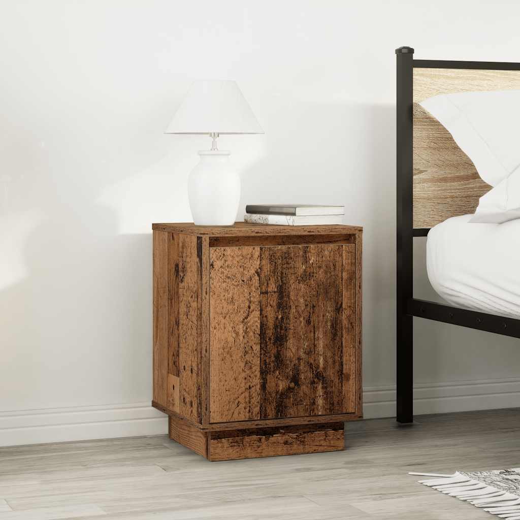 Bedside Cabinets with LED Lights 2 pcs Old Wood 38x34x50 cm