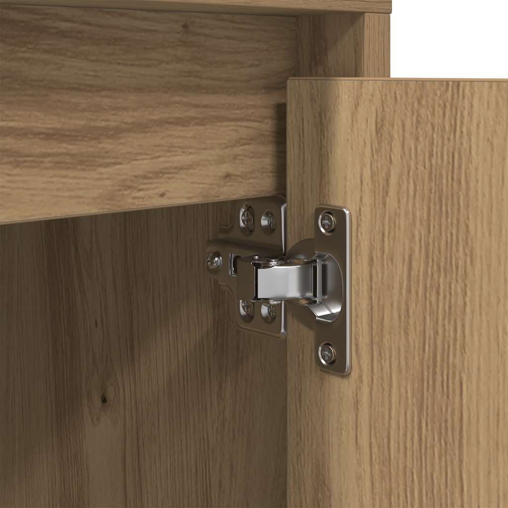Bedside Cabinet with LED Lights Artisan Oak 38x34x50 cm