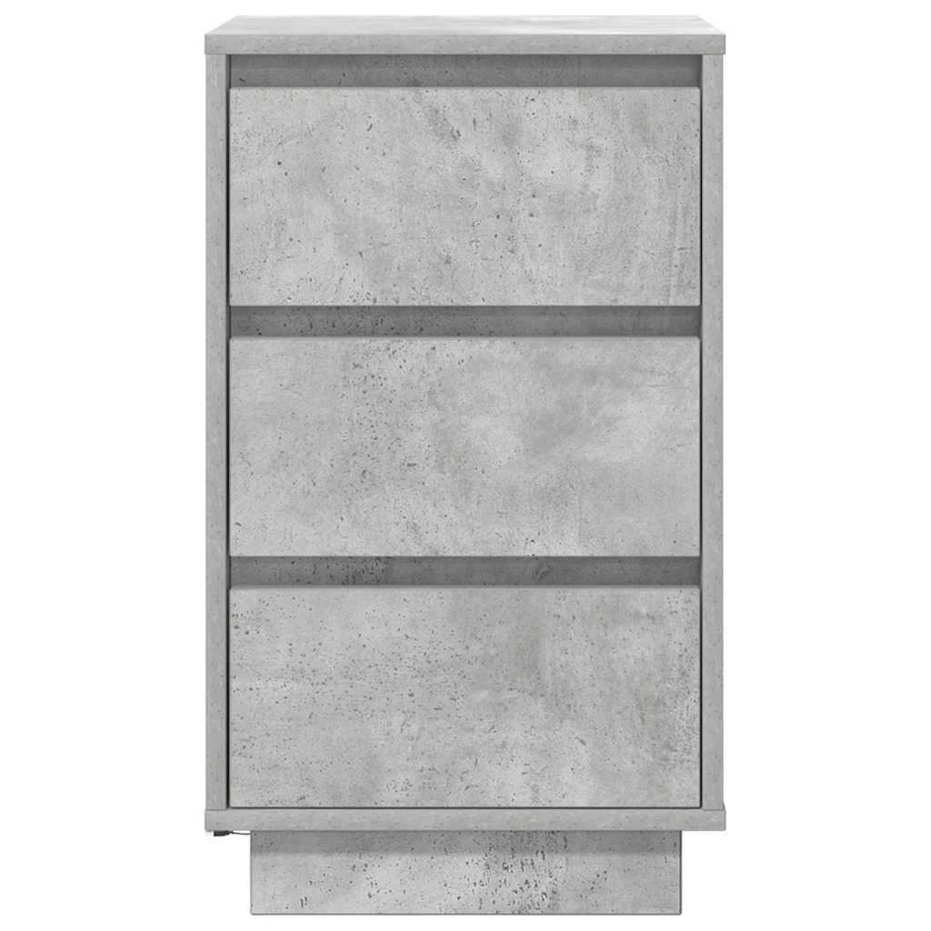 Bedside Cabinet with LED Lights Concrete Grey 38x34x65 cm