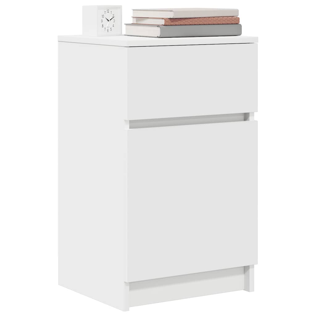 Bedside Cabinets 2 pcs White 39x35x65 cm Engineered Wood