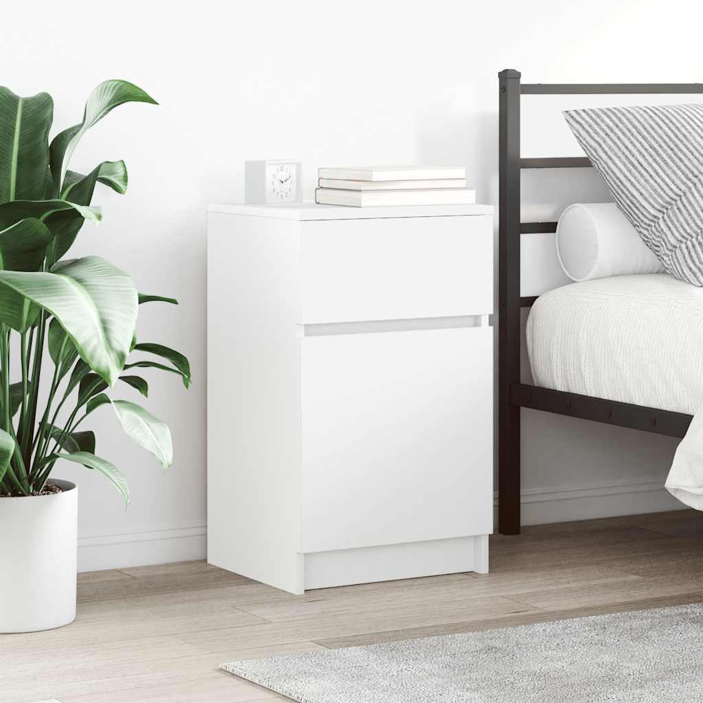 Bedside Cabinets 2 pcs White 39x35x65 cm Engineered Wood