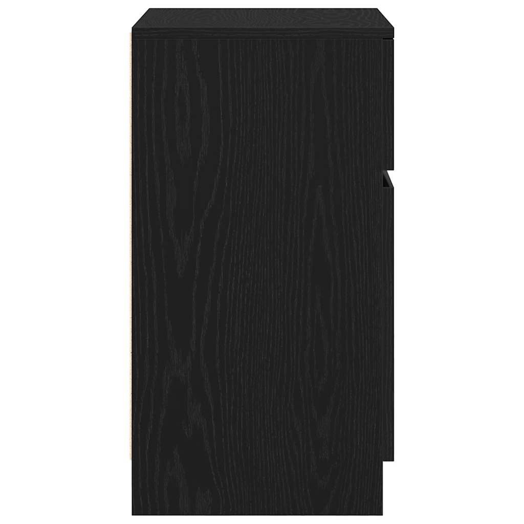 Bedside Cabinets 2 pcs Black 39x35x65 cm Engineered Wood