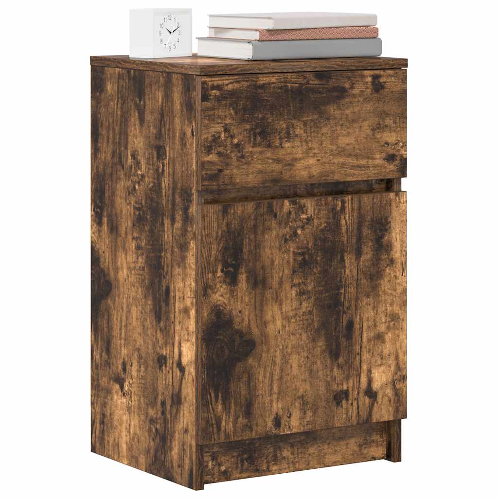 Bedside Cabinets 2 pcs Smoked Oak 39x35x65 cm Engineered Wood