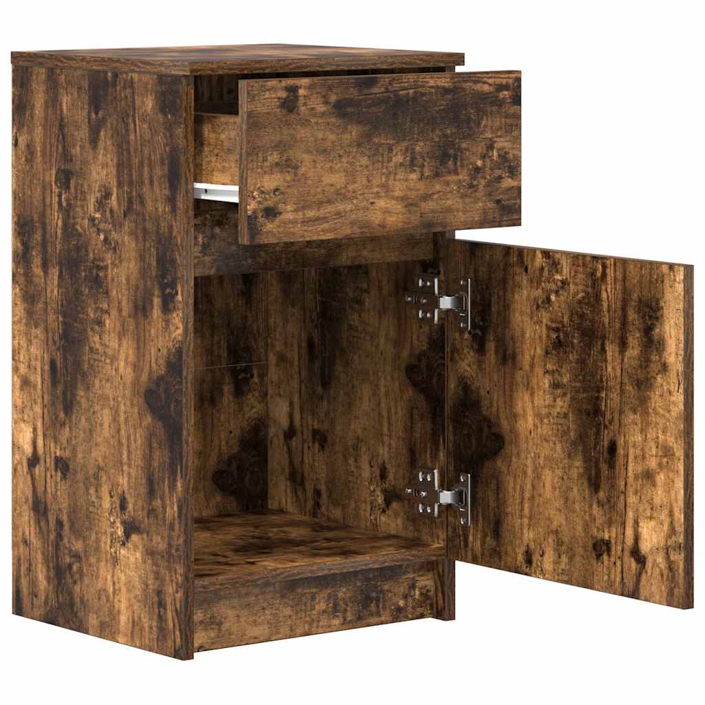 Bedside Cabinets 2 pcs Smoked Oak 39x35x65 cm Engineered Wood