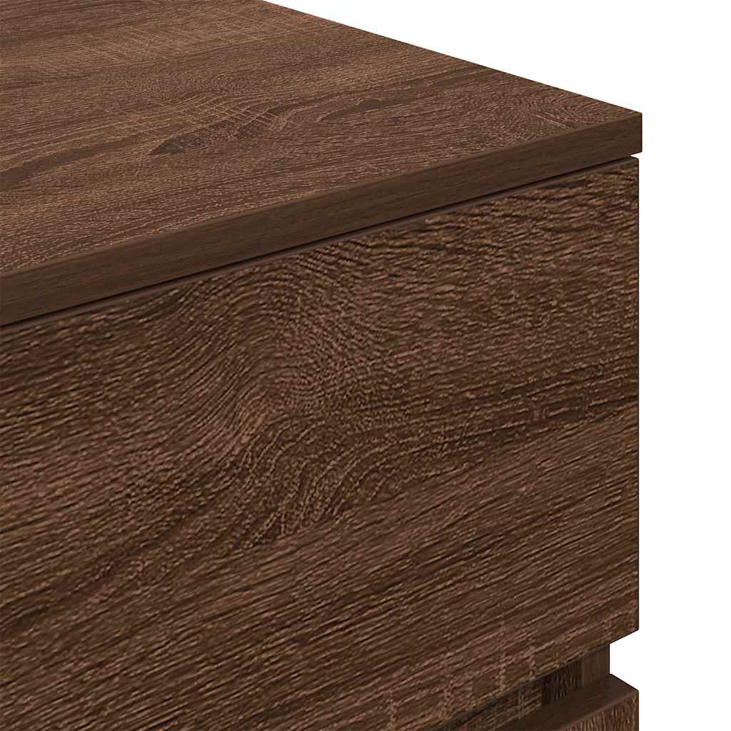 Bedside Cabinet Brown Oak 39x35x65 cm Engineered Wood